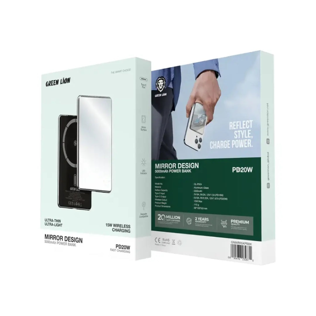 Green Lion Mirror Design Power Bank