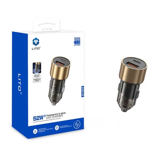 LITO Transparent Metal Car Charger