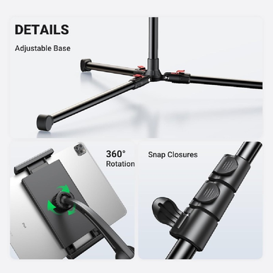 UGREEN 2 In 1 Tripod Stand with two holders, one for phone and one for tablet, Adjustable Height up to 170cm | 15647