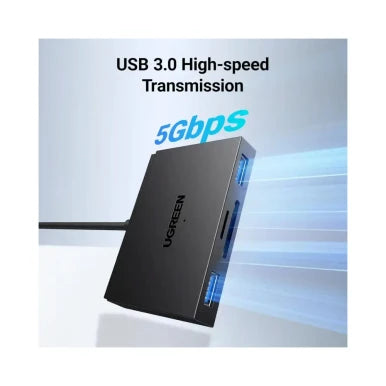 UGREEN CM812 4-in-1 USB-C & USB-A Card Reader with USB Ports | 45167
