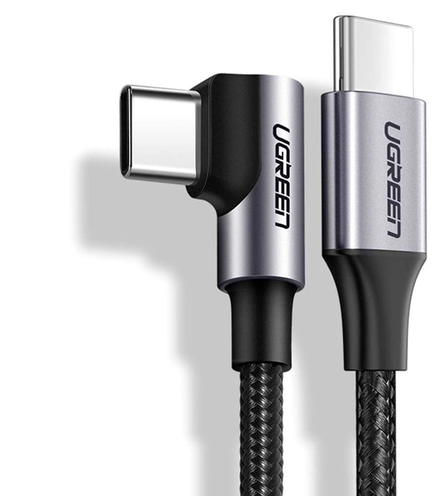 UGREEN USB-C to Angled USB-C Fast Charge & Sync Cable 3M Black | 80714