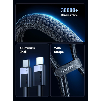 UGREEN USB-C to USB-C 240W Braided Cable & Aluminum Body - 2M | 45068