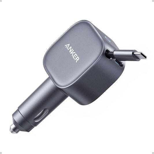 Anker Nano 75W Car Charger (Built-In Retractable USB-C Cable)