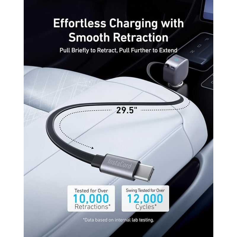 Anker Nano 75W Car Charger (Built-In Retractable USB-C Cable)