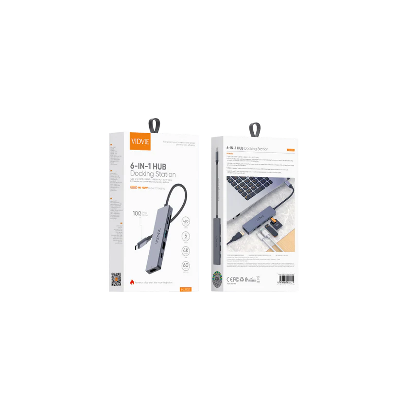 Vidvie 6-IN-1 HUB Docking Station