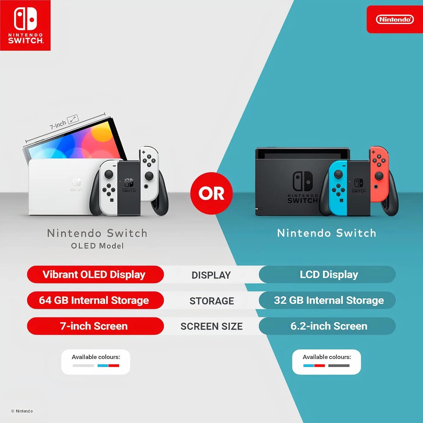 Nintendo Switch OLED - Neon Red & Blue - My Store