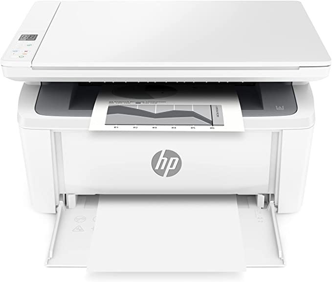 HP LaserJet MFP M141w printing a page from the output tray