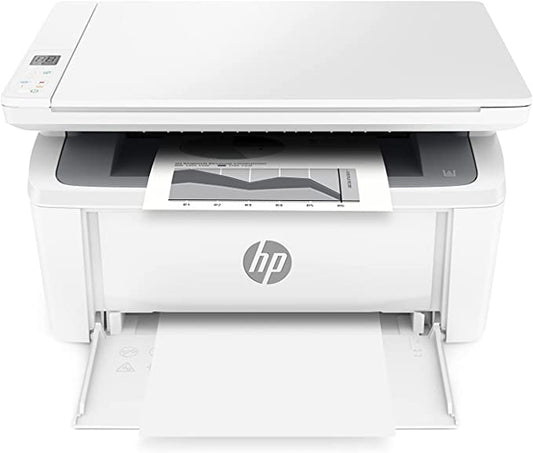 HP LaserJet MFP M141w printing a page from the output tray