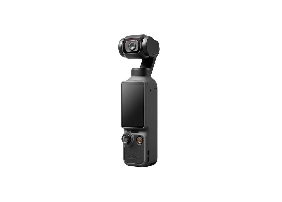 DJI Osmo Pocket 4 angled to show the gimbal head