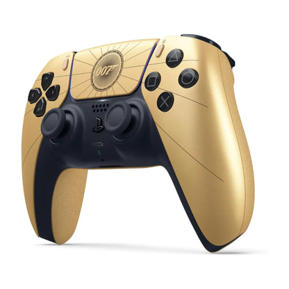 007 First Light gold DualSense controller at an angle