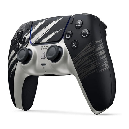 Marvel's Wolverine Adamantium DualSense controller at an angle