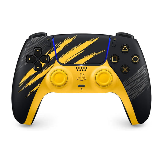 Marvel's Wolverine Battle Yellow DualSense controller, front view