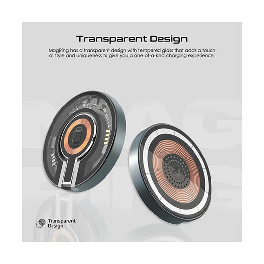 Promate MagRing 2-in-1 15W MagSafe Charger 3W Foldable Apple Watch Charger - My Store