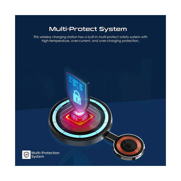 Promate MagRing 2-in-1 15W MagSafe Charger 3W Foldable Apple Watch Charger - My Store