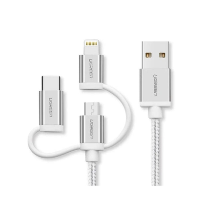 UGreen 1.5m USB to 3 in1 Lightning+ Type C +Micro USB Male Lightning Charging & Sync Cable | 50203