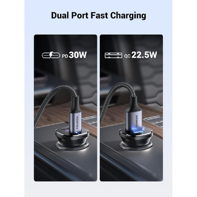 UGREEN 30W Dual Port Fast Car Charger, for Phones, Tablets & Ipads | 25845