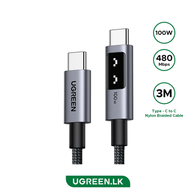 UGREEN 3M 100W Uno Type-C to Type-C PD Fast Charging Cable | 35513