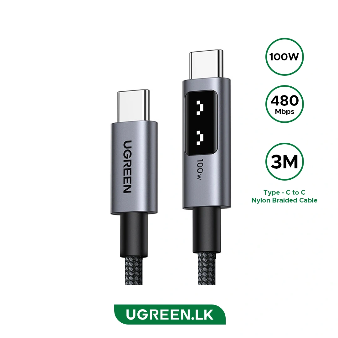 UGREEN 3M 100W Uno Type-C to Type-C PD Fast Charging Cable | 35513