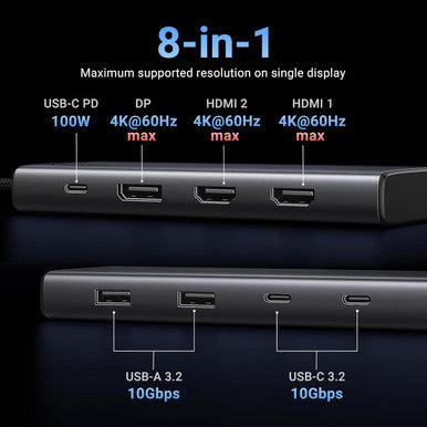 UGREEN 8-in-1 USB-C Dual Monitor Docking Station | 35625