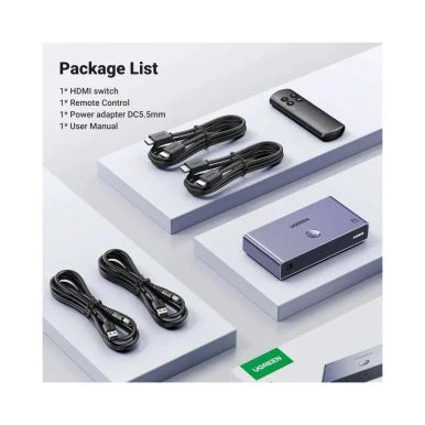 UGREEN CM624 Ultra HD 8K@60Hz HDMI 2.1 Switch 3 In 1 Out Aluminum Body with Remote Control | 15604