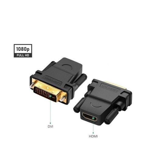 UGREEN Full HD, DVI Male To HDMI Female Adapter, Bi-Directional | 20124