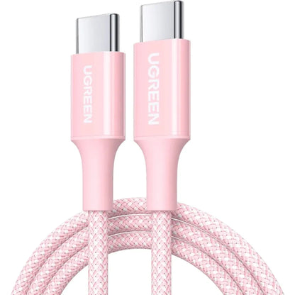 UGREEN L501 USB-C to USB-C 60W Braided Cable 1m - Pink | 35441
