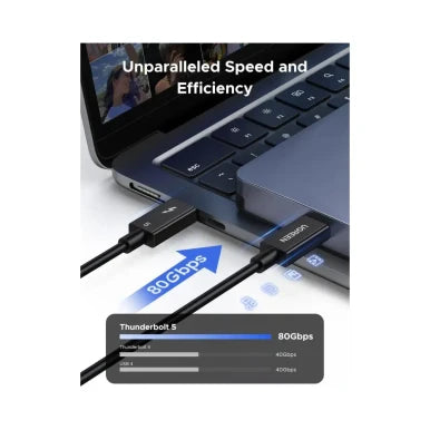 UGREEN L703 Intel Certified Thunderbolt 5 USB-C Male to Male Cable 240W 120Gbps 16K Display | 45996
