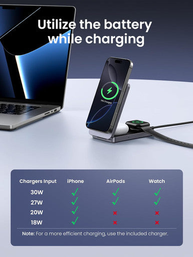 UGREEN Qi2 15W MagFlow 3-in-1 MagSafe Charger with 30W Type-C Charger | 45025