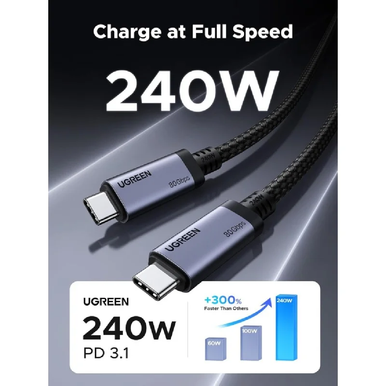 UGREEN Thunderbolt 4 USB-C Cable 240W 80Gbps 16K Display Support | L706 65383