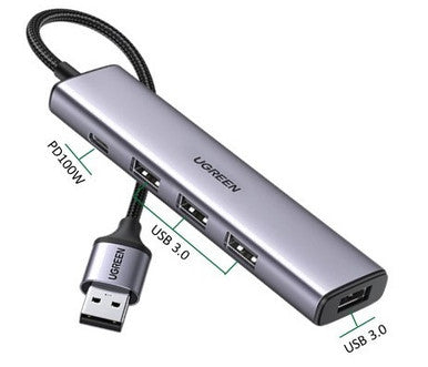 UGREEN USB 3.0 4-Port Hub with USB-C PD Port | 20805