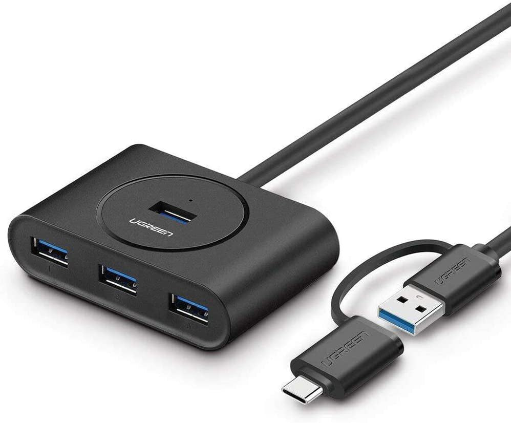 Ugreen USB 3.0 Hub with Type C Port, Black ( 1m Length) | 40850