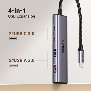 UGREEN USB-C Hub to 2 USB-C and 2 USB 3.0 | 15395