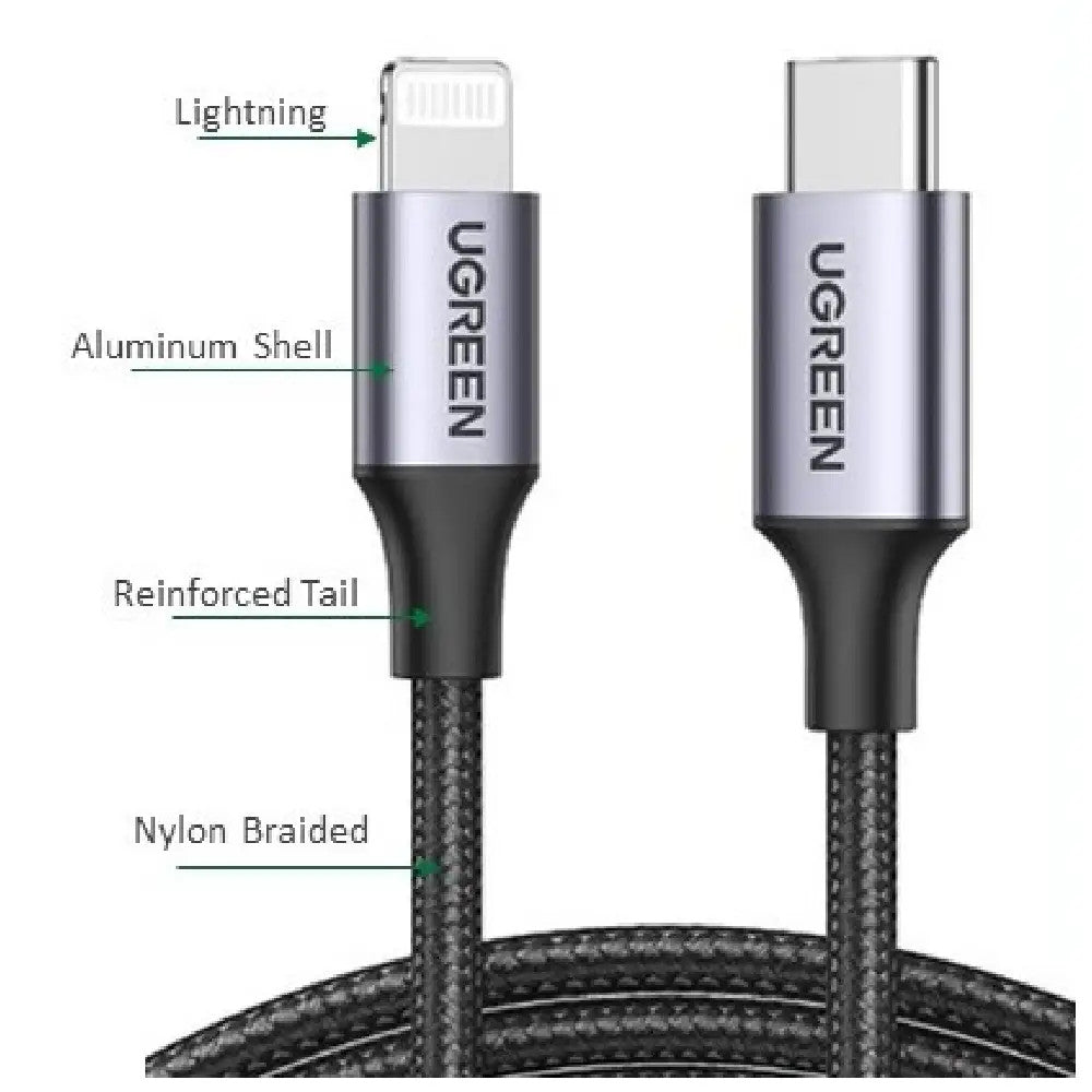UGreen USB-C to Lightning Charging & Sync Cable 1M Black |  60759