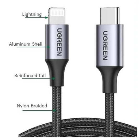 UGreen USB-C to Lightning Charging & Sync Cable 1M Black |  60759