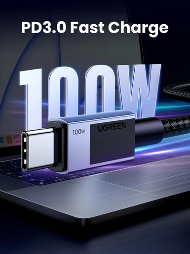 Ugreen USB-C to USB-C 100W Braided Cable with Aluminum Body 2M -a L512 | 45064